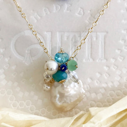 14KGF: KESHI Pearl Summer Necklace(+Earcuff) set -ﾈｯｸﾚｽｾｯﾄ 3枚目の画像