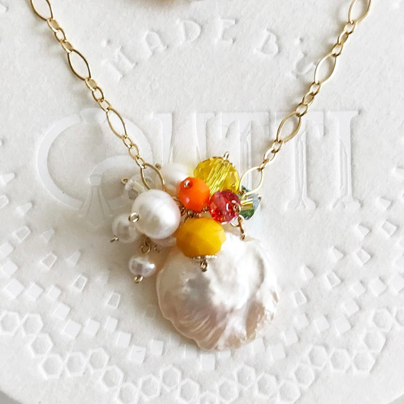 14KGF: KESHI Pearl Summer Necklace(+Earcuff) set -ﾈｯｸﾚｽｾｯﾄ 4枚目の画像