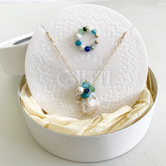 14KGF: KESHI Pearl Summer Necklace(+Earcuff) set -ﾈｯｸﾚｽｾｯﾄ 5枚目の画像