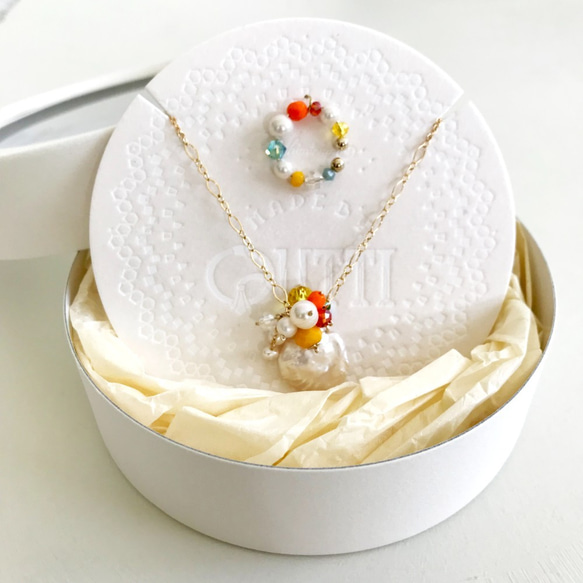 14KGF: KESHI Pearl Summer Necklace(+Earcuff) set -ﾈｯｸﾚｽｾｯﾄ 6枚目の画像