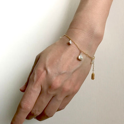 14KGF:　KESHI Pearl Charm Bracelet　-ブレスレット 5枚目の画像