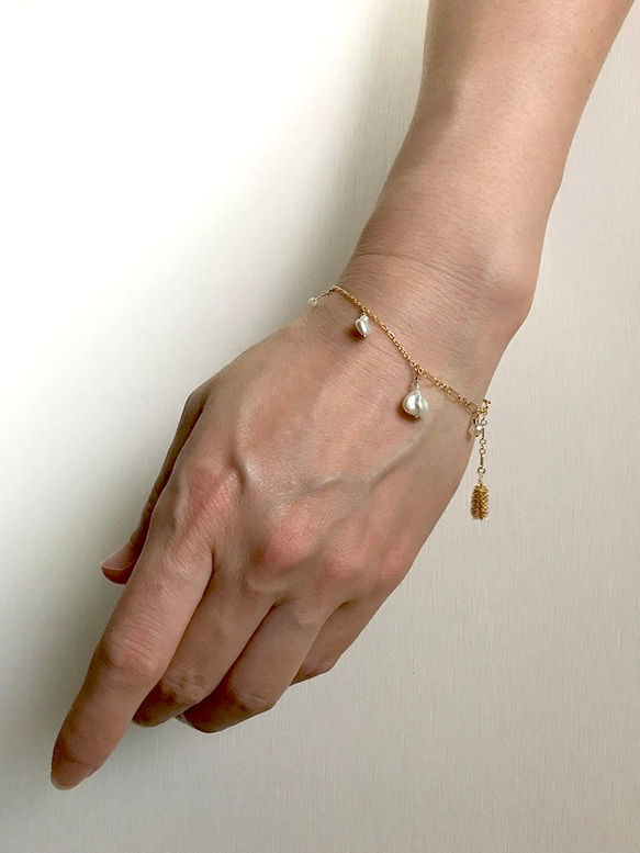 14KGF:　KESHI Pearl Charm Bracelet　-ブレスレット 5枚目の画像