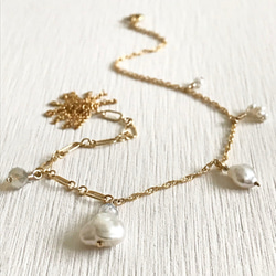 14KGF:　KESHI Pearl Charm Bracelet　-ブレスレット 1枚目の画像