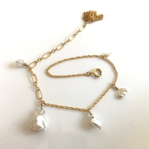 14KGF:　KESHI Pearl Charm Bracelet　-ブレスレット 7枚目の画像