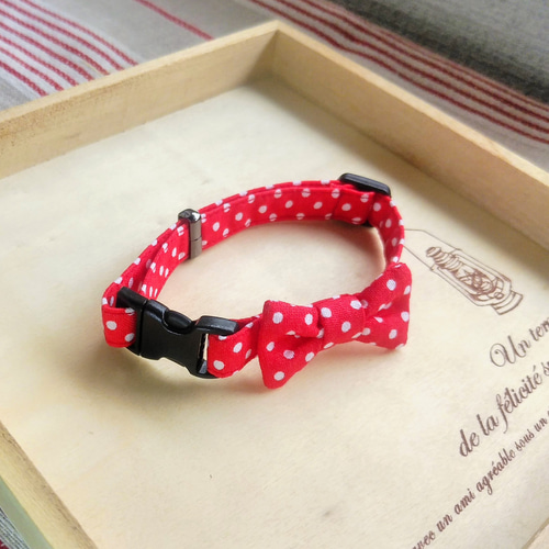 赤ドットわんちゃん猫ちゃん用首輪