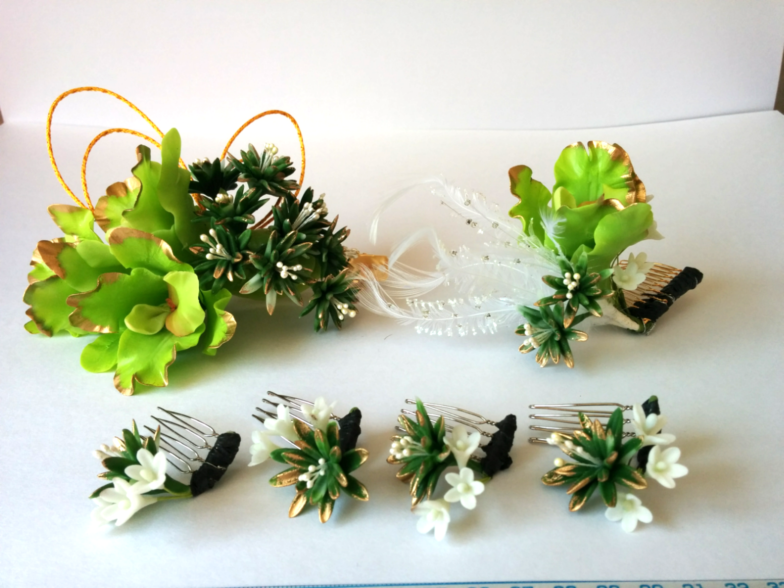 樹脂粘土　和装　髪飾り　ヘアアクセサリー　卒業式　成人式 9,000円