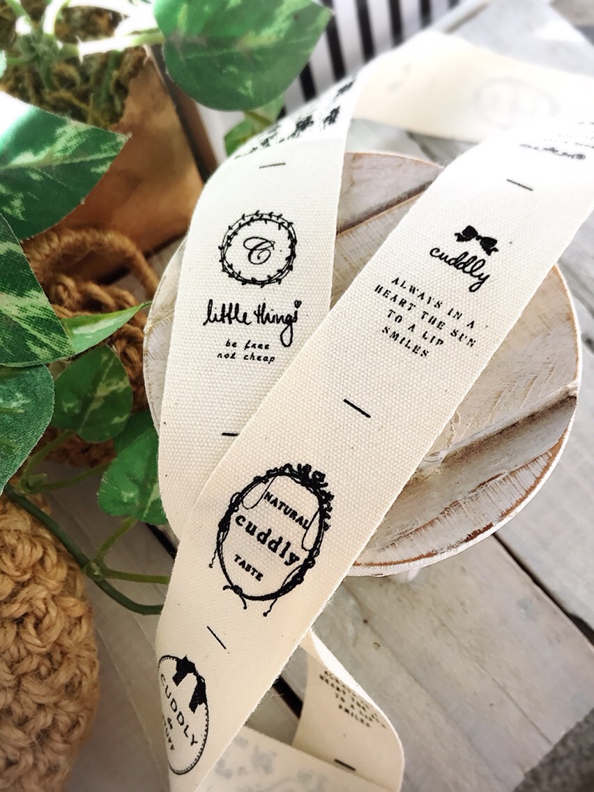 布タグ* 卸 choccte+ 25mm黒 コットン平織 cuddly 30m