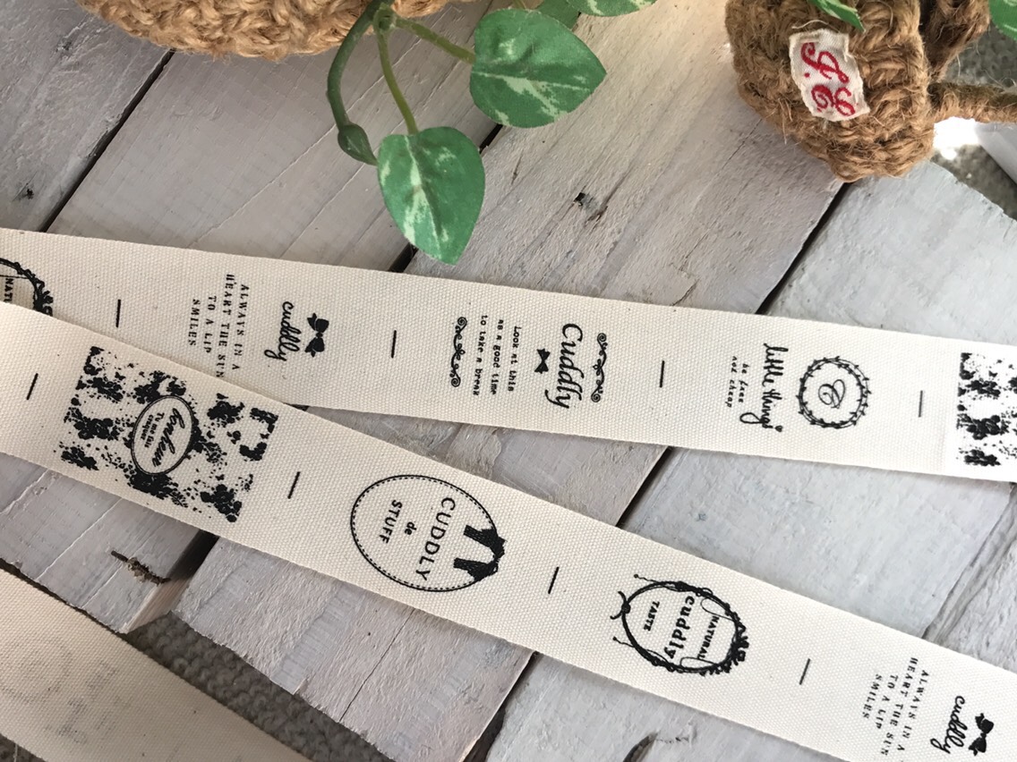 布タグ* 卸 choccte+ 25mm黒 コットン平織 cuddly 30m