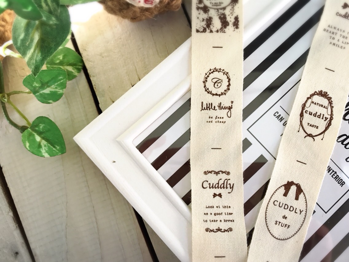 布タグ* 卸 choccte+ 25mm コットン平織 cuddly 15m