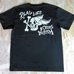 REAL LIFE SKULL TEE Black 1枚目の画像