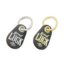 Good Luck Leather Key Tag Leather branded silver 5枚目の画像