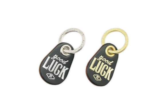 Good Luck Leather Key Tag Leather branded silver 5枚目の画像