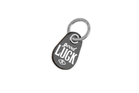 Good Luck Leather Key Tag Leather branded silver 1枚目の画像