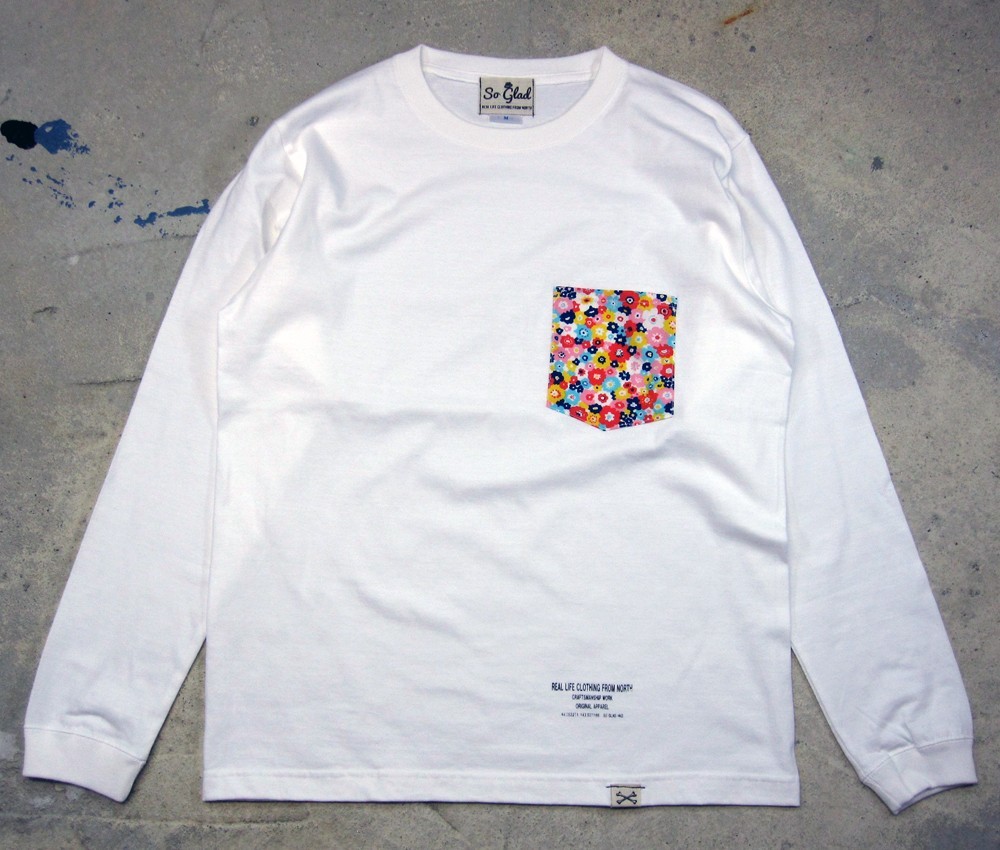 Flower Pocket L/S TEE White