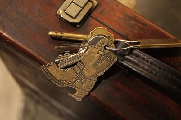 "There is a snake in my boot" Brass Opener Keyring 1枚目の画像