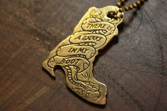 "There is a snake in my boot" Brass Opener Keyring 6枚目の画像