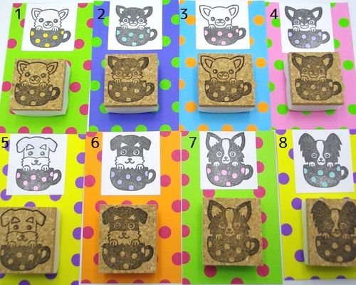 消しゴムはんこNo.25  うさぎ ティーカップ 消しゴムはんこNo.25 うさぎ ティーカップ