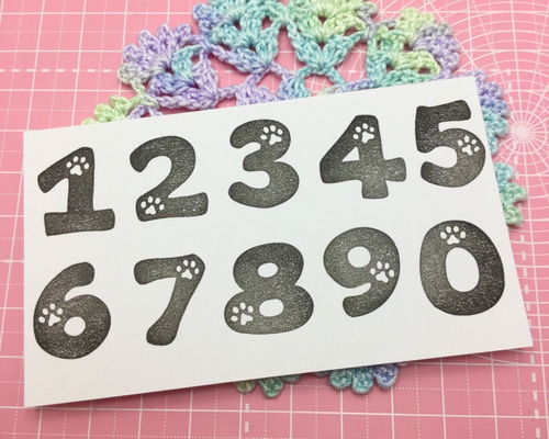 消しゴムはんこ 肉球数字はんこ はんこ・スタンプ uniko 通販 9775486