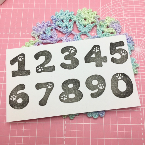 消しゴムはんこ 肉球数字はんこ はんこ・スタンプ uniko 通販 9775486