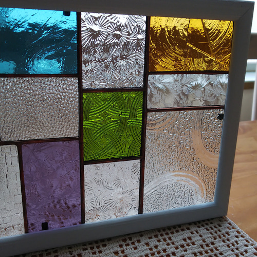 ステンドグラス パネル 昭和レトロ クリア+4* その他アート ステンド