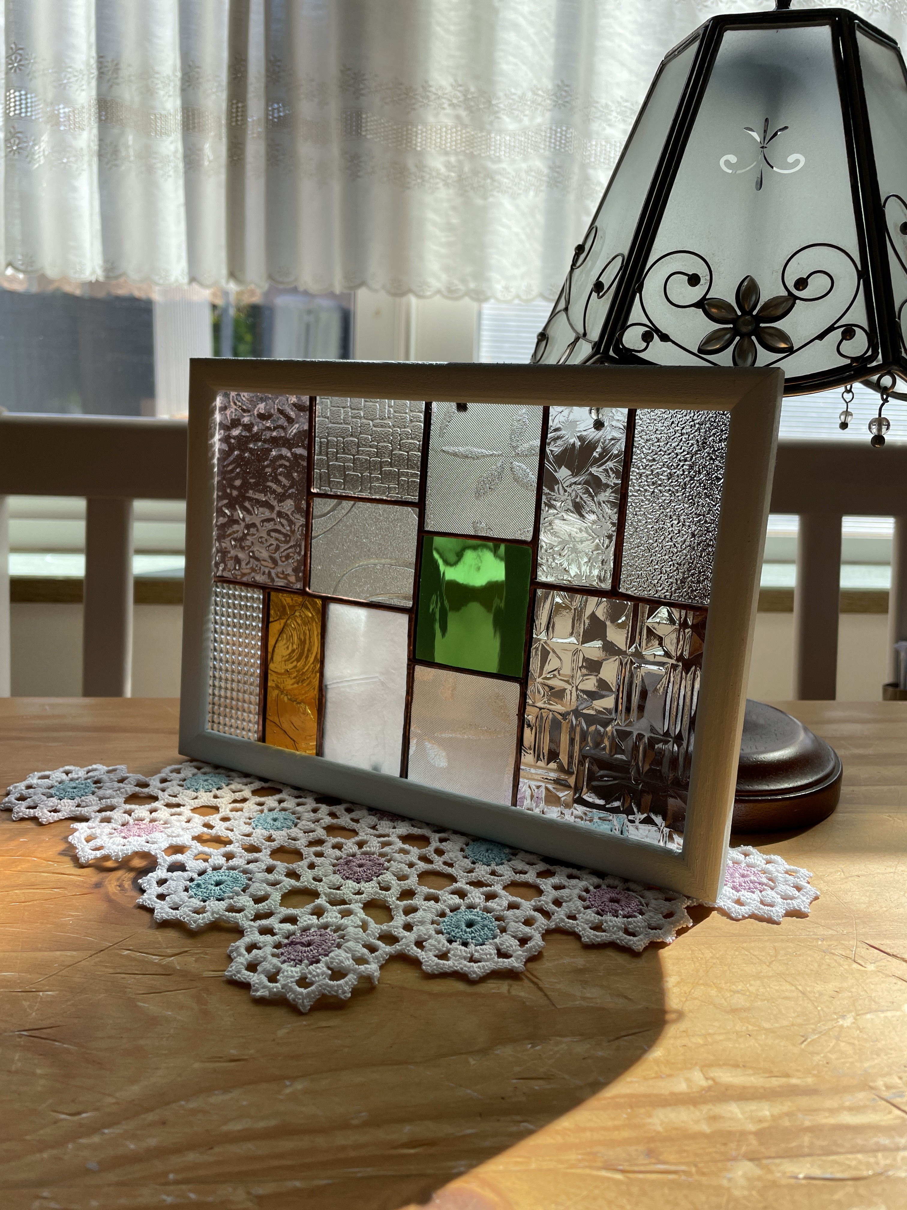 ステンドグラス パネル 昭和レトロ クリア+3 その他アート