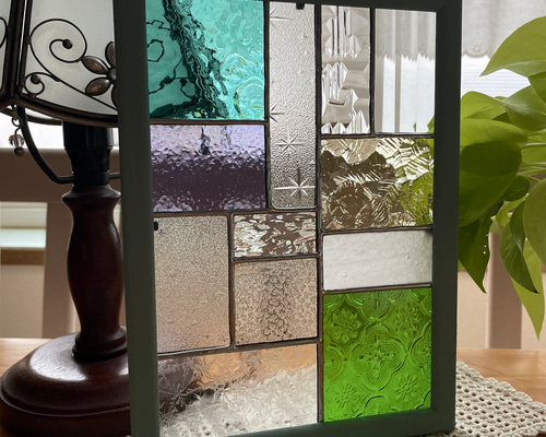 ステンドグラス パネル 昭和レトロ その他アート ステンドグラス