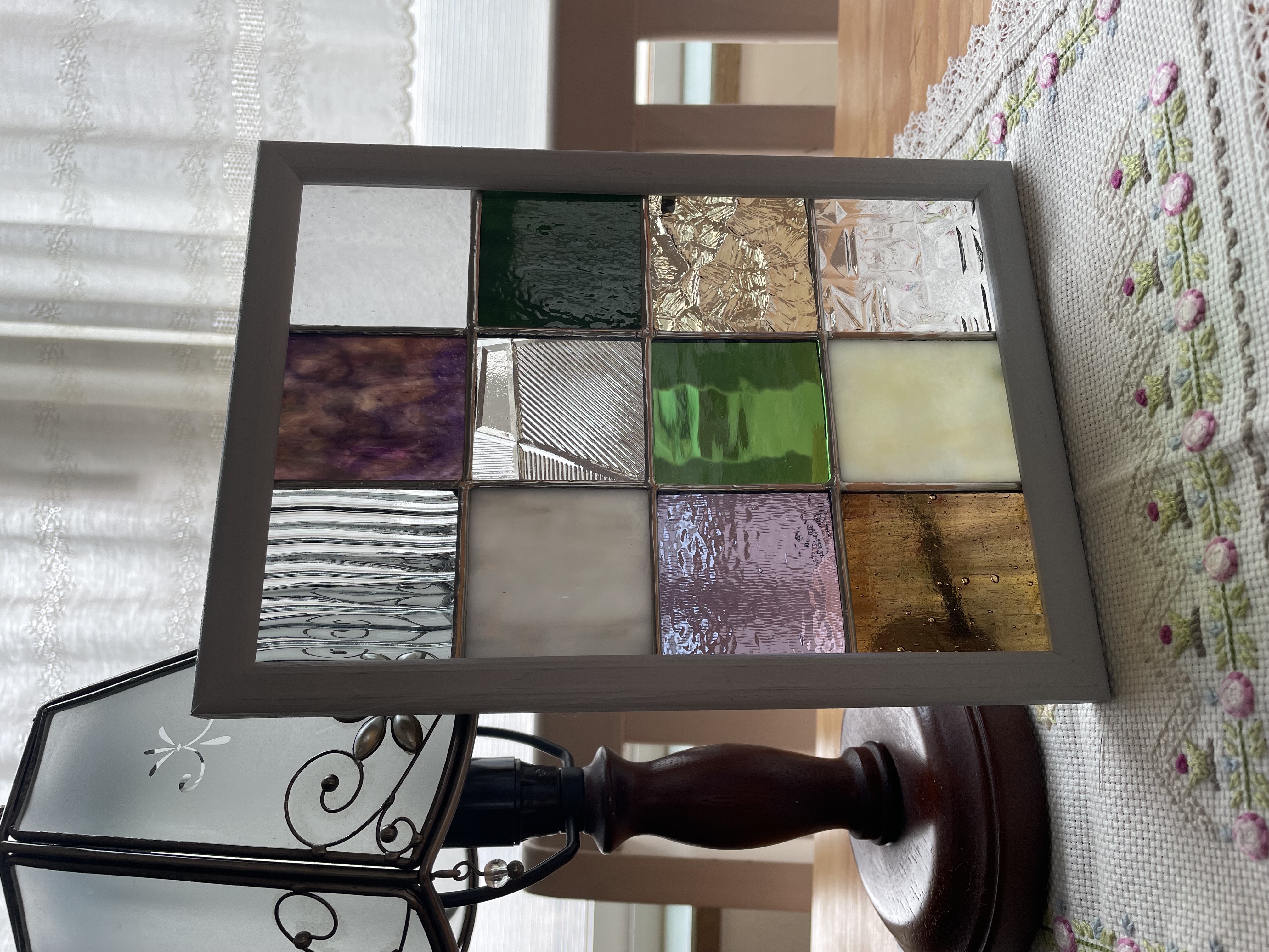 ステンドグラス パネル 大正ロマン格子戸 その他アート ステンド