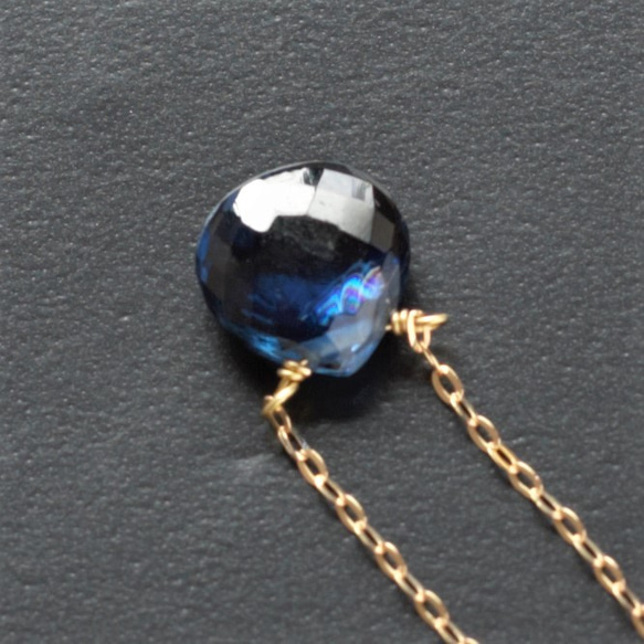 [K18]藍晶石項鍊*皮製首飾 第4張的照片