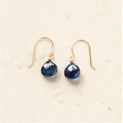 [K18]藍晶石1吊式耳環（耳環更改費用） 第1張的照片