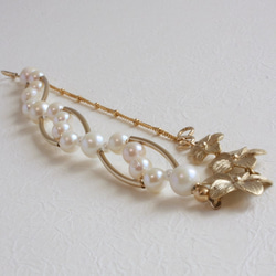 アコヤ真珠のお花とバーの上品ブレスレット 4枚目の画像