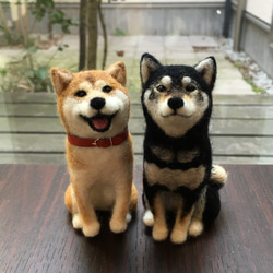 【受注制作S】羊毛フェルト 柴犬　犬　ミニサイズ ペット作ります オーダーメイド　愛犬　羊毛フエルト 1枚目の画像