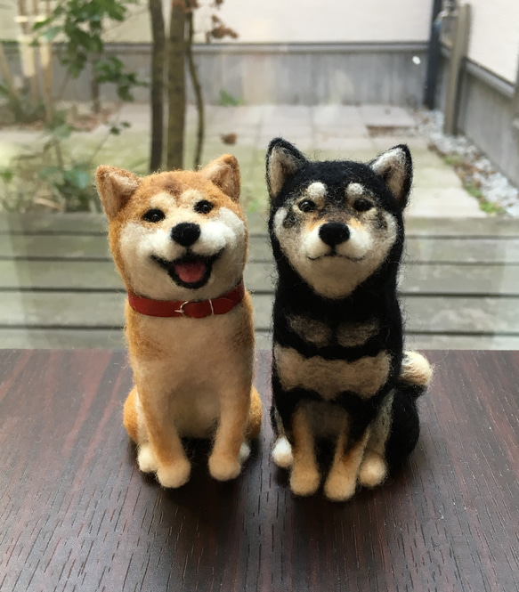 【受注制作S】羊毛フェルト 柴犬　犬　ミニサイズ ペット作ります オーダーメイド　愛犬　羊毛フエルト 1枚目の画像