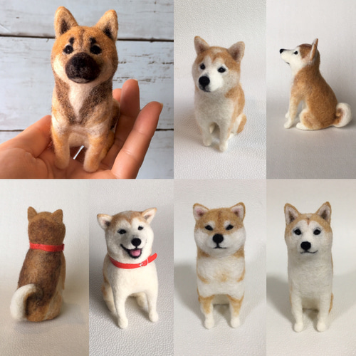 受注制作S】羊毛フェルト 柴犬 犬 ミニサイズ ペット作ります オーダー 