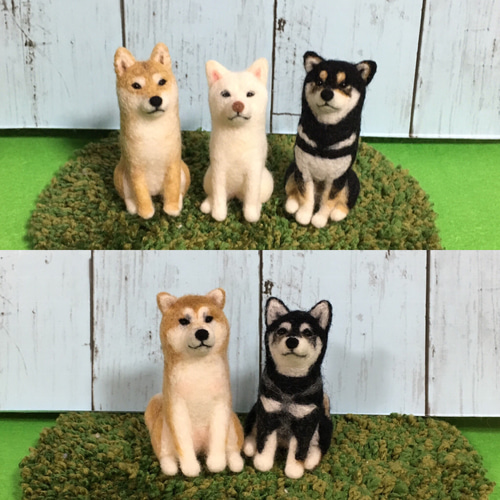 受注制作S】羊毛フェルト 柴犬 犬 ミニサイズ ペット作ります オーダー