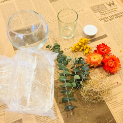 ボタニカルキャンドルホルダー～淡い色のお花たち～製作キット 3枚目の画像