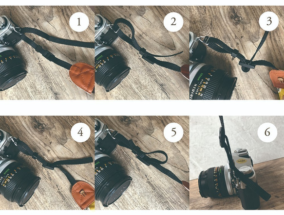 手作り減圧カメラストラップカメラストラップカメラストラップ（ネイビースタイル）S47 6枚目の画像