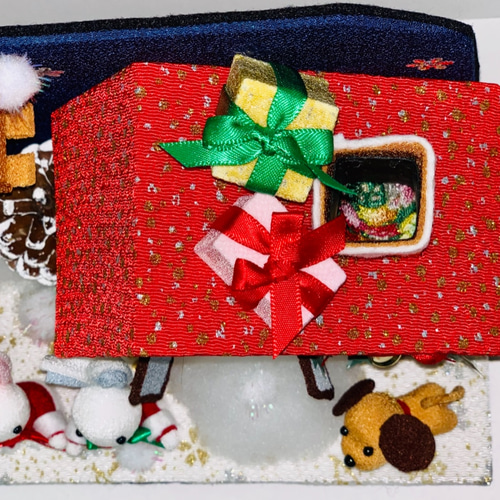 ～クリスマス仕様～ちりめん細工　吊り飾り　クリスマス　聖夜　あんぱんまん小物 moyou_xmas01.jpg
