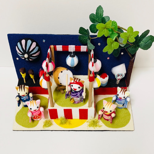 ちりめん細工 猫ちゃん達 お祭り 花火大会 Amazon.co.jp: つまみ細工 ちりめん 猫 花火 夏 祭り すいか