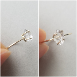 【k10】ハーキマーダイヤモンドリング(0.8mm幅) 4枚目の画像