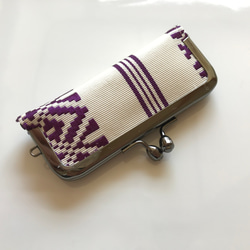 印鑑ケース・  白×紫の博多献上帯地・1 1枚目の画像
