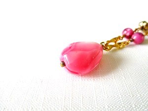 ヨーロッパ天然ピンクローズチェーンネックレス