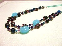 ぽっちゃりさんに　ヨーロッパヴィンテージガラス２連ネックレス29