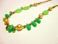 ぽっちゃりさんに　ヨーロッパヴィンテージガラスネックレス30