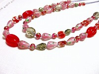 ぽっちゃりさんに　ヨーロッパアンティークガラスネックレス40