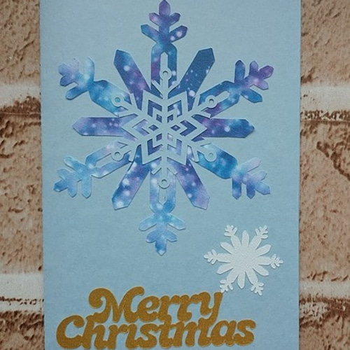 雪の結晶のクリスマスカード メッセージカード ペーパー雑貨屋