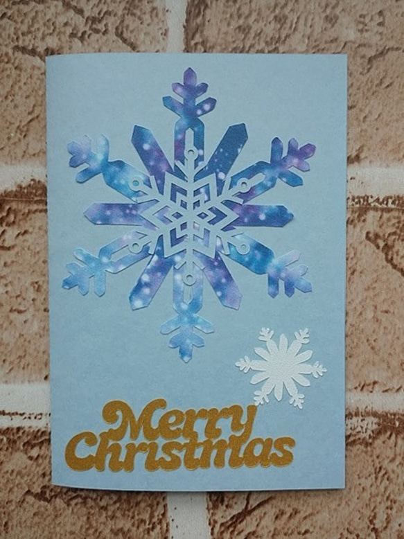 雪の結晶のクリスマスカード 1枚目の画像