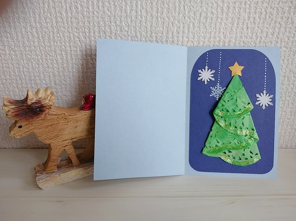 雪の結晶のクリスマスカード 2枚目の画像