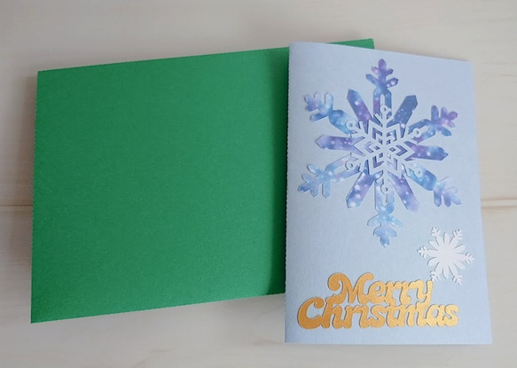 雪の結晶のクリスマスカード 3枚目の画像