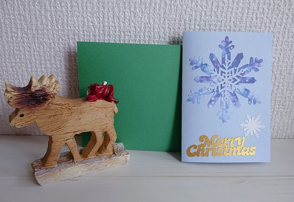 雪の結晶のクリスマスカード 4枚目の画像