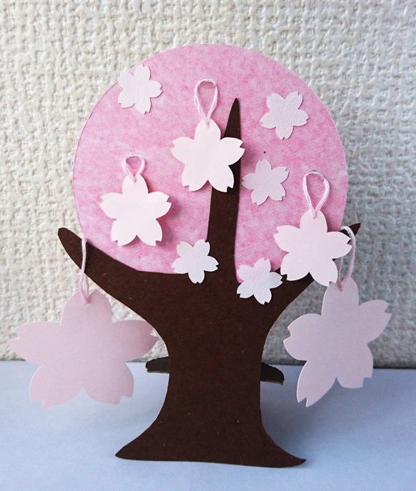 桜の木のメッセージカード(桜ハンドメイド2024） 1枚目の画像